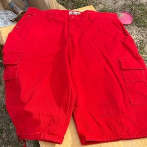 Bold Red Cargo Shorts for Men